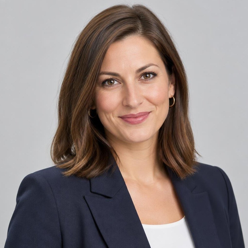 Studio portrait of a Croatian woman in business attire