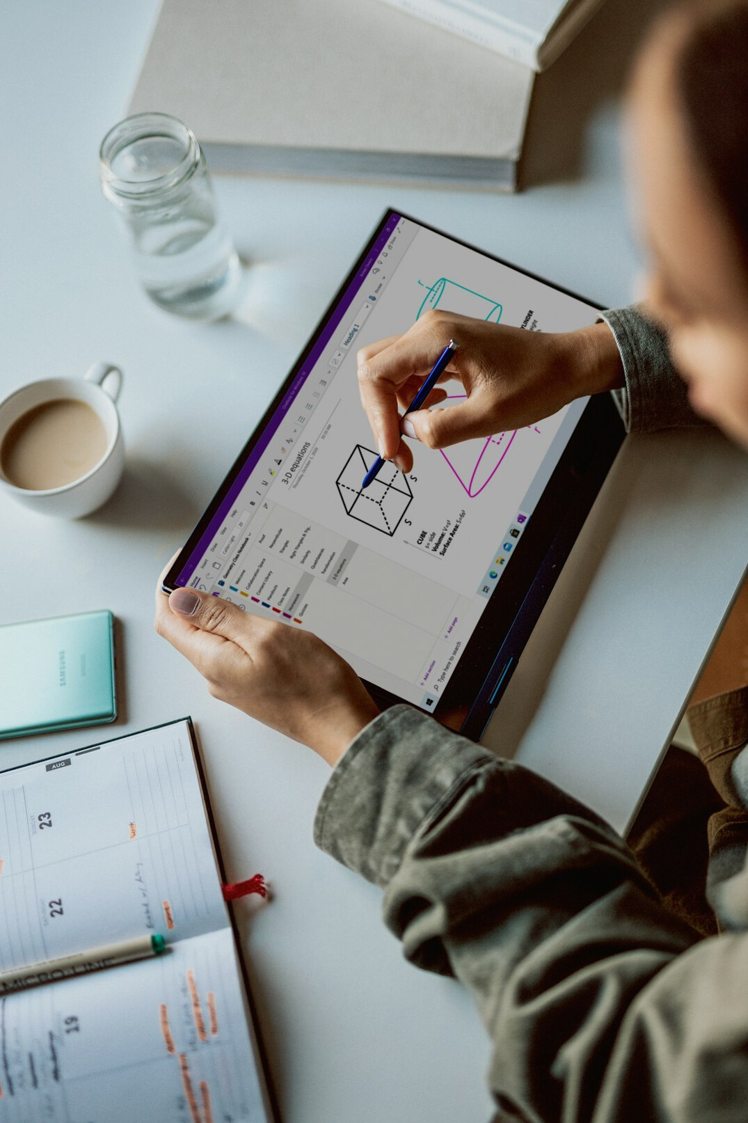 person checking calendar